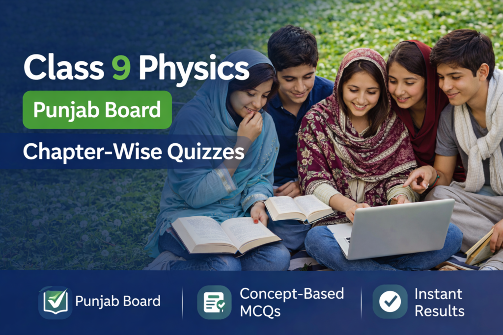 Class 9 Physics – Punjab Board (Chapter-wise Quizzes)