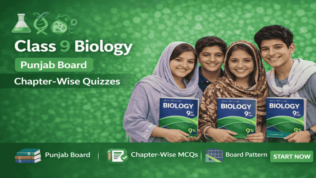 Class 9 Biology – Punjab Board (Chapter-wise Quizzes)