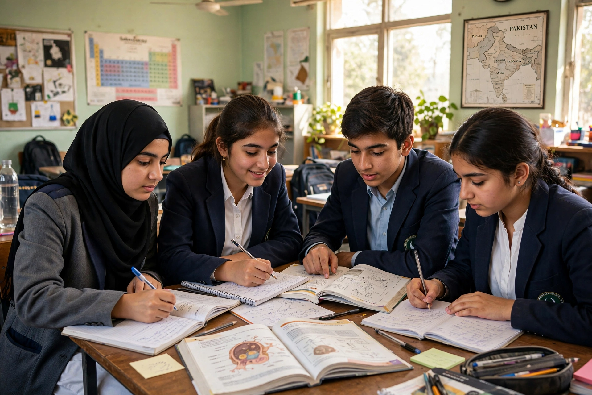 Students studying
