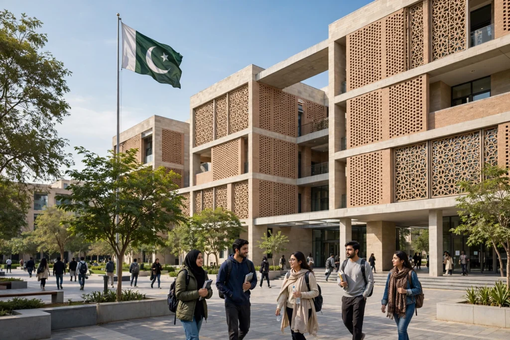 Pakistani university campus - HEC scholarships 2026