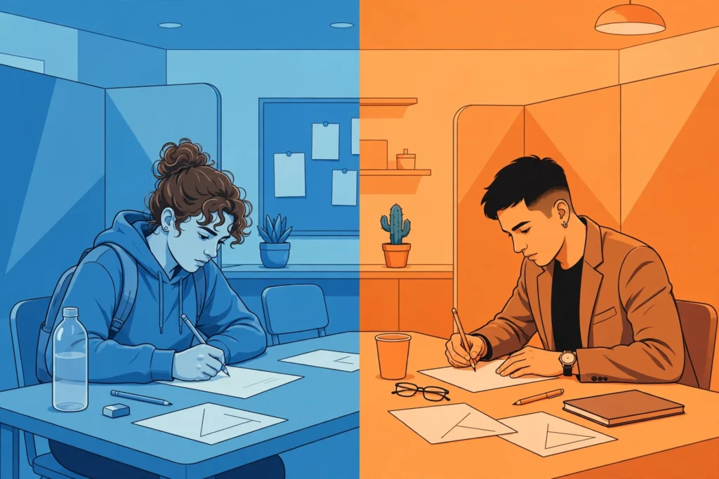 Illustration comparing NAT and GAT aptitude tests